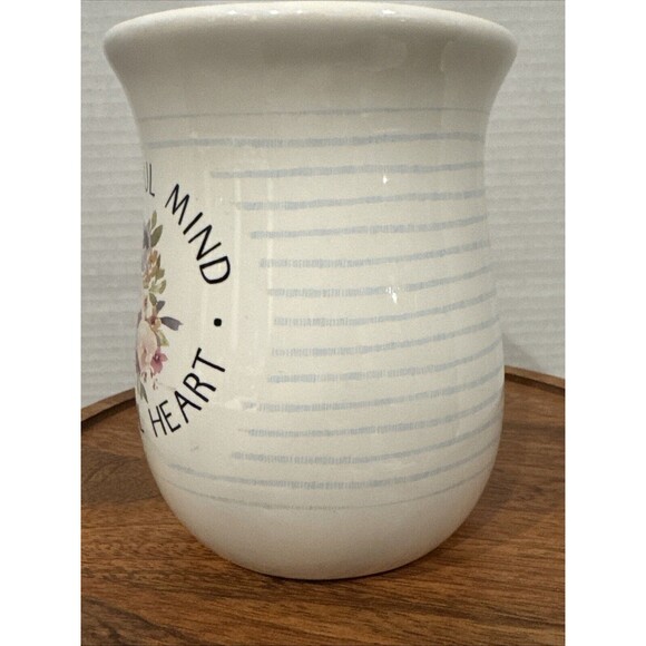 Cozy Cup- Peaceful Mind Grateful Heart 20 oz. Stoneware Nice Hand Hold - Picture 6 of 10